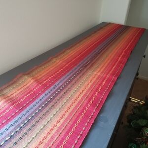 Colorful Woven Striped Table Runner